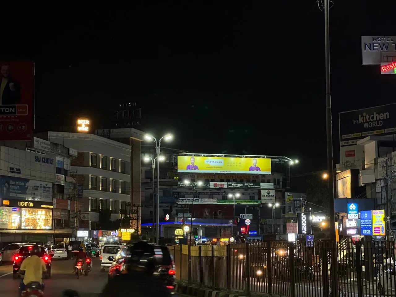 Illuminated Billboard at Angamaly Church Road Junction Towards Kochi