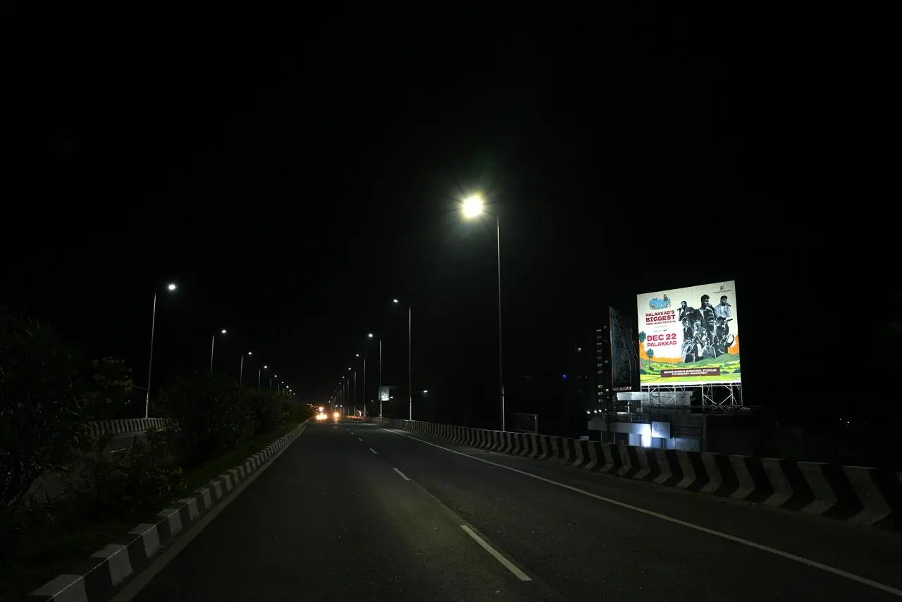Illuminated Billboard at Yakkara Overbridge Towards  Palakkad