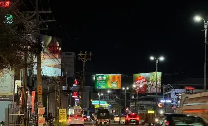 Illuminated Billboard at Angamaly Church Road Junction Towards Thrissur